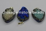 CGP3112 30*45mm arrowhead druzy agate pendants wholesale