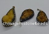 CGP3115 18*30mm - 22*40mm flat teardrop druzy agate pendants