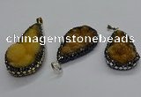 CGP3116 25*45mm - 30*50mm flat teardrop druzy agate pendants