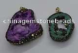 CGP3119 30*45mm - 40*55mm freeform druzy agate pendants