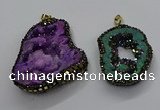 CGP3120 45*65mm - 55*70mm freeform druzy agate pendants