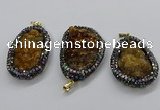 CGP3127 30*50mm - 35*55mm freeform druzy agate pendants