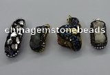 CGP3129 20*40mm - 25*45mm freeform druzy agate pendants