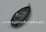 CGP3130 25*50mm - 25*55mm oval druzy agate pendants wholesale