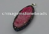 CGP3131 25*50mm - 25*55mm oval druzy agate pendants wholesale