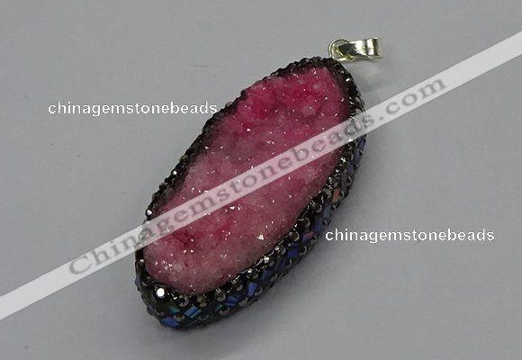 CGP3131 25*50mm - 25*55mm oval druzy agate pendants wholesale