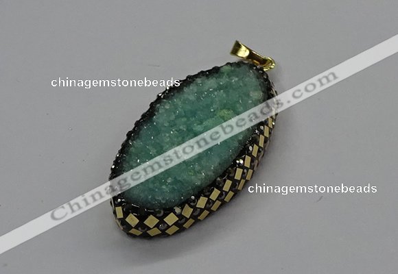 CGP3132 25*50mm - 25*55mm oval druzy agate pendants wholesale