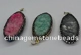 CGP3133 25*50mm - 25*55mm oval druzy agate pendants wholesale