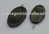 CGP3150 35*50mm - 40*60mm oval labradorite gemstone pendants