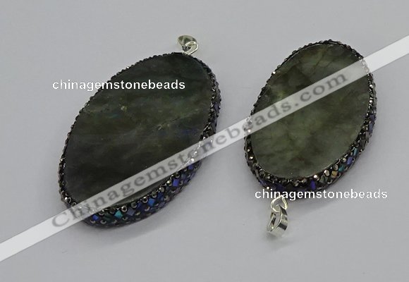 CGP3150 35*50mm - 40*60mm oval labradorite gemstone pendants