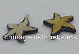 CGP3153 45*50mm starfish fossil coral pendants wholesale