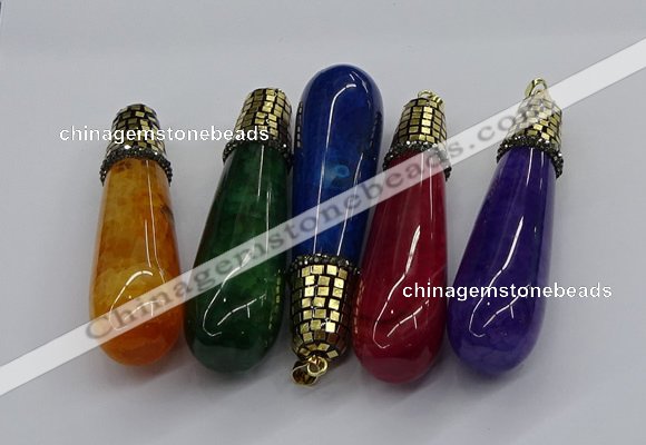 CGP3161 20*75mm - 20*80mm teardrop agate gemstone pendants