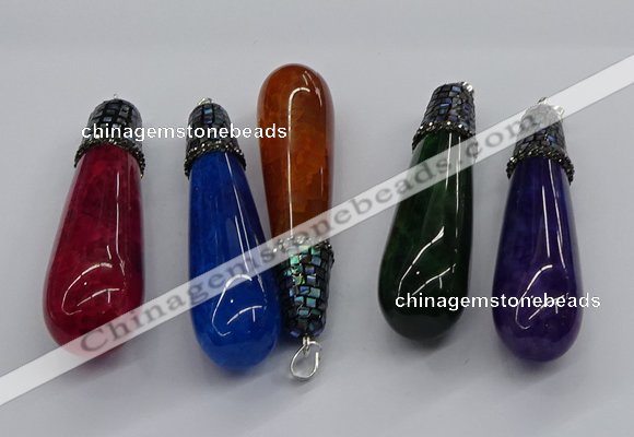 CGP3162 20*75mm - 20*80mm teardrop agate gemstone pendants