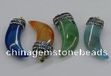 CGP3167 20*50mm - 25*55mm horn agate gemstone pendants