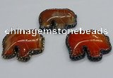 CGP3171 50*55mm elephant agate gemstone pendants wholesale