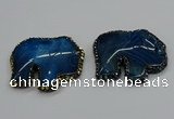 CGP3174 50*55mm elephant agate gemstone pendants wholesale