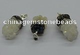 CGP3183 15*20mm - 15*35mm nuggets plated druzy quartz pendants