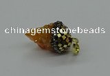 CGP3186 15*20mm - 15*35mm nuggets plated druzy quartz pendants