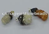 CGP3189 15*20mm - 15*35mm nuggets plated druzy quartz pendants