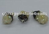 CGP3193 20*30mm - 25*40mm nuggets plated druzy quartz pendants