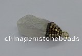 CGP3201 25*45mm - 28*50mm nuggets plated white crystal pendants