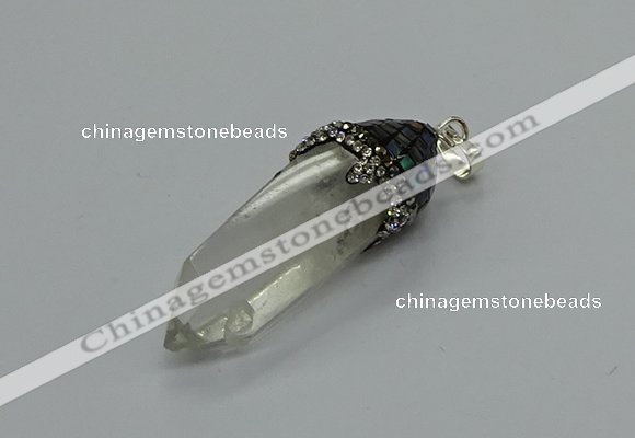 CGP3217 12*55mm - 15*45mm sticks white crystal pendants