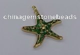 CGP3235 55*58mm starfish druzy agate pendants wholesale