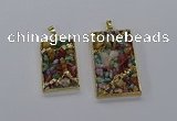 CGP3258 25*40mm - 30*50mm rectangle druzy agate pendants