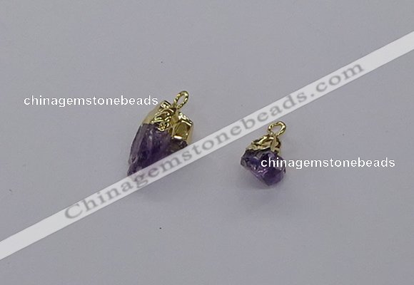 CGP3266 8*12mm - 10*14mm faceted nuggets amethyst pendants