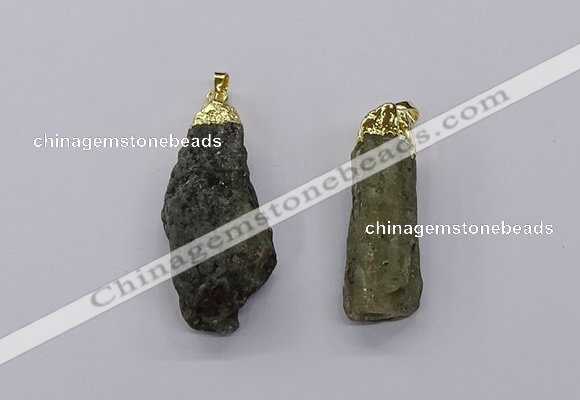 CGP3268 15*40mm - 20*55mm nuggets green kyanite pendants