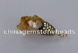 CGP3296 20*40mm - 25*45mm faceted freeform druzy citrine pendants