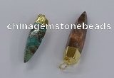 CGP3330 13*50mm - 15*60mm faceted bullet ocean agate pendants