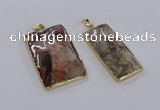 CGP3334 25*50mm - 35*55mm rectangle crazy lace agate pendants