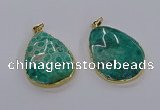 CGP3336 35*45mm - 35*50mm flat teardrop fossil coral pendants