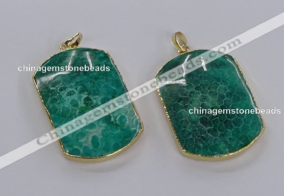 CGP3338 35*45mm - 35*50mm fossil coral pendants wholesale