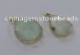 CGP3340 25*35mm - 30*40mm faceted freeform blue sponge quartz pendants