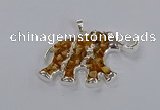 CGP3346 35*60mm elephant druzy agate pendants wholesale