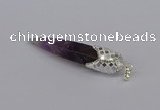 CGP3365 15*50mm - 16*65mm sticks amethyst gemstone pendants