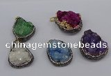 CGP3375 25*35mm - 30*40mm freeform druzy quartz pendants