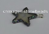 CGP3378 45*45mm star druzy agate pendants wholesale