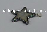 CGP3378 45*45mm star druzy agate pendants wholesale