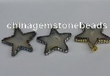 CGP3379 45*45mm star druzy agate pendants wholesale