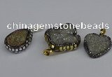 CGP3393 18*25mm - 28*30mm freeform plated druzy agate pendants