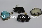 CGP3395 30*35mm - 30*40mm elephant plated druzy agate pendants