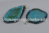 CGP3398 45*50mm - 45*60mm freeform druzy agate pendants