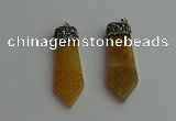 CGP340 12*50mm - 15*55mm arrowhead agate pendants wholesale