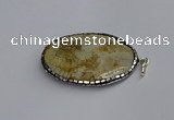 CGP3405 35*50mm faceted oval agate pendants wholesale