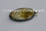 CGP3407 35*50mm faceted oval agate pendants wholesale