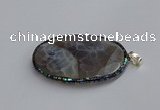 CGP3412 35*50mm faceted oval agate pendants wholesale