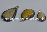 CGP3415 22*35mm - 35*50mm flat teardrop fossil coral pendants